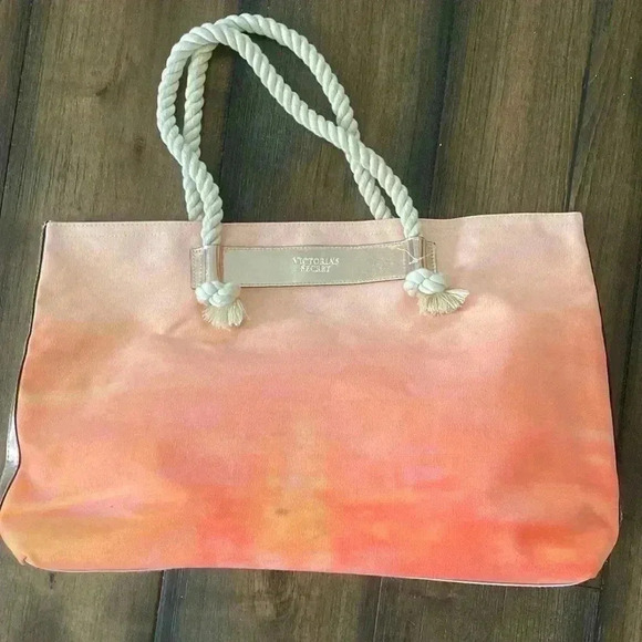 Victoria's Secret Handbags - Victoria's Secret Bombshell Sundrenched Cotton Canvas Tote Carryall Bag